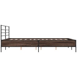 Cadre de lit sans matelas chêne fumé 160x200 cm 
