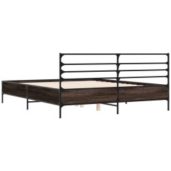 Cadre de lit sans matelas chêne fumé 160x200 cm 