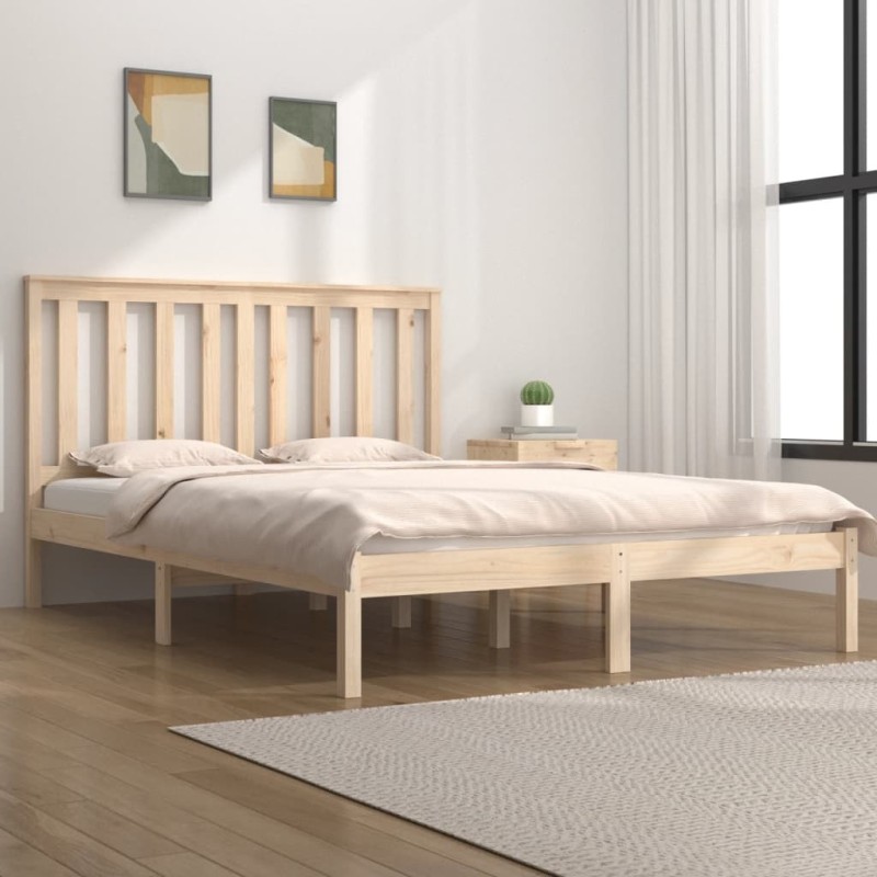 Cadre de lit sans matelas bois massif 