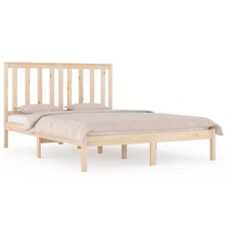 Cadre de lit sans matelas bois massif 