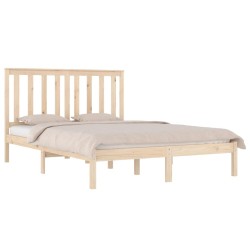 Cadre de lit sans matelas bois massif 