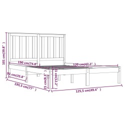 Cadre de lit sans matelas bois massif 
