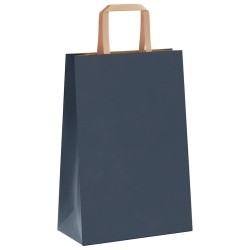Sacs en papier 250 pcs avec poignées bleu 21x11x31 cm 
