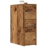 Armoire de salle de bain étroite avec roulettes vieux bois 