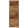 Armoire de salle de bain étroite avec roulettes vieux bois 
