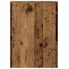 Armoire de salle de bain étroite avec roulettes vieux bois 