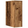 Armoire de salle de bain étroite avec roulettes vieux bois 