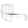 Cadre de lit sans matelas noir 75x190 cm bois de pin massif 