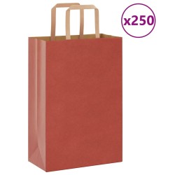 Sacs en papier 250 pcs avec poignées rouge 21x11x31 cm 