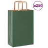 Sacs en papier 250 pcs avec poignées vert 21x11x31 cm 