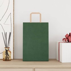 Sacs en papier 250 pcs avec poignées vert 21x11x31 cm 