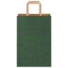 Sacs en papier 250 pcs avec poignées vert 21x11x31 cm 