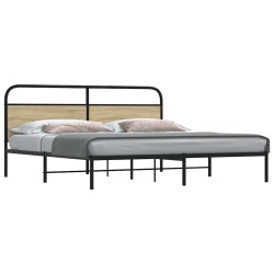 Cadre de lit en métal sans matelas chêne sonoma 193x203 cm 