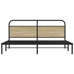 Cadre de lit en métal sans matelas chêne sonoma 193x203 cm 