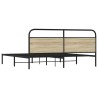 Cadre de lit en métal sans matelas chêne sonoma 193x203 cm 