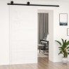 Porte de grange Blanc 100x1,8x204,5 cm Bois massif de pin 