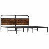 Cadre de lit en métal sans matelas chêne fumé 193x203 cm 