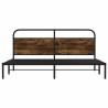 Cadre de lit en métal sans matelas chêne fumé 193x203 cm 