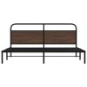 Cadre de lit en métal sans matelas chêne marron 193x203 cm 