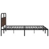 Cadre de lit en métal sans matelas chêne marron 193x203 cm 