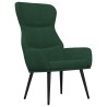 Chaise de relaxation avec tabouret Vert foncé Tissu 
