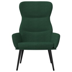 Chaise de relaxation avec tabouret Vert foncé Tissu 