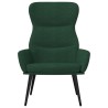 Chaise de relaxation avec tabouret Vert foncé Tissu 