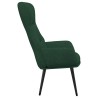 Chaise de relaxation avec tabouret Vert foncé Tissu 
