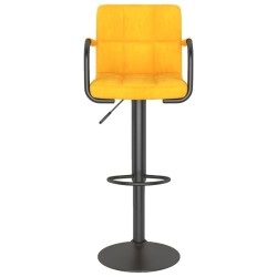 Tabourets de bar lot de 2 jaune moutarde velours 