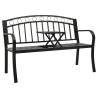 Banc de jardin avec table Noir 120 cm Acier 