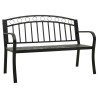 Banc de jardin avec table Noir 120 cm Acier 