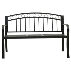Banc de jardin avec table Noir 120 cm Acier 