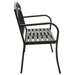 Banc de jardin avec table Noir 120 cm Acier 