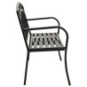 Banc de jardin avec table Noir 120 cm Acier 