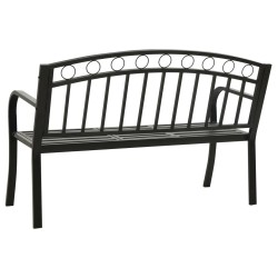 Banc de jardin avec table Noir 120 cm Acier 