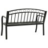 Banc de jardin avec table Noir 120 cm Acier 