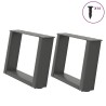 Pieds de table basse en U 2 pièces Anthracite 40 x (30-31) cm Acier 