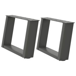 Pieds de table basse en U 2 pièces Anthracite 40 x (30-31) cm Acier 