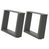 Pieds de table basse en U 2 pièces Anthracite 40 x (30-31) cm Acier 