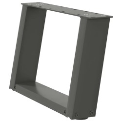 Pieds de table basse en U 2 pièces Anthracite 40 x (30-31) cm Acier 