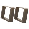 Pieds de table basse en U, 2 pièces, acier naturel, 50 x (30-31) cm 