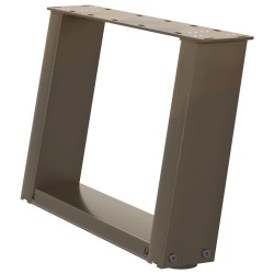 Pieds de table basse en U, 2 pièces, acier naturel, 50 x (30-31) cm 
