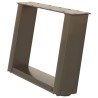 Pieds de table basse en U, 2 pièces, acier naturel, 50 x (30-31) cm 