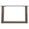 Pieds de table basse en U, 2 pièces, acier naturel, 50 x (30-31) cm 