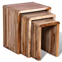 Table gigogne 3 pcs Teck recyclé  