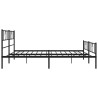 Cadre de lit métal sans matelas avec pied de lit noir 200x200cm 