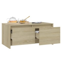 Table basse chêne sonoma 90x50x41,5 cm bois d'ingénierie 