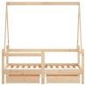 Cadre de lit enfant avec tiroirs 70x140 cm bois de pin massif 