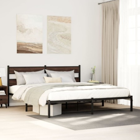 Cadre de lit sans matelas avec tête de lit 183x213 cm 
