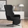 Chaise de relaxation avec repose-pied Noir Velours 